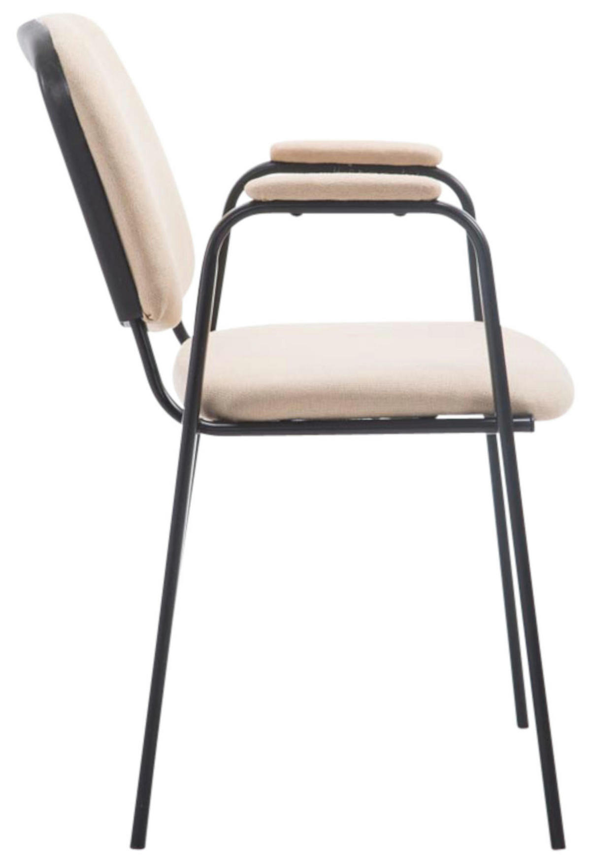 BESUCHERSTUHL 4er Set Stoff creme - Creme/Schwarz, Textil/Metall (53/79/55cm) - CLP