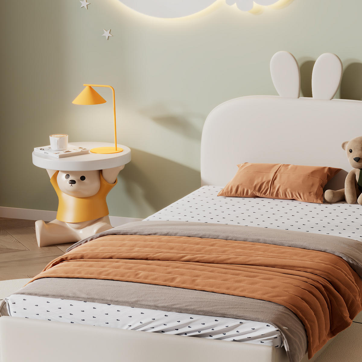 KINDERBETT 90x200 cm Samt beige - Beige, Textil (90/200cm) - LEBENLANG