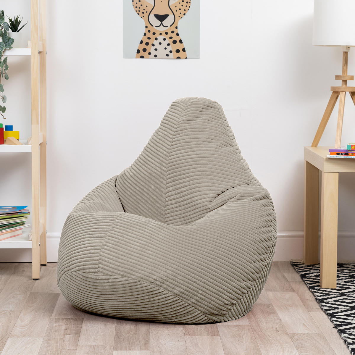 SITZSACK für Kinder Sessel aus Cord 2-tlg. - Beige, Textil (69/59/65cm) - icon