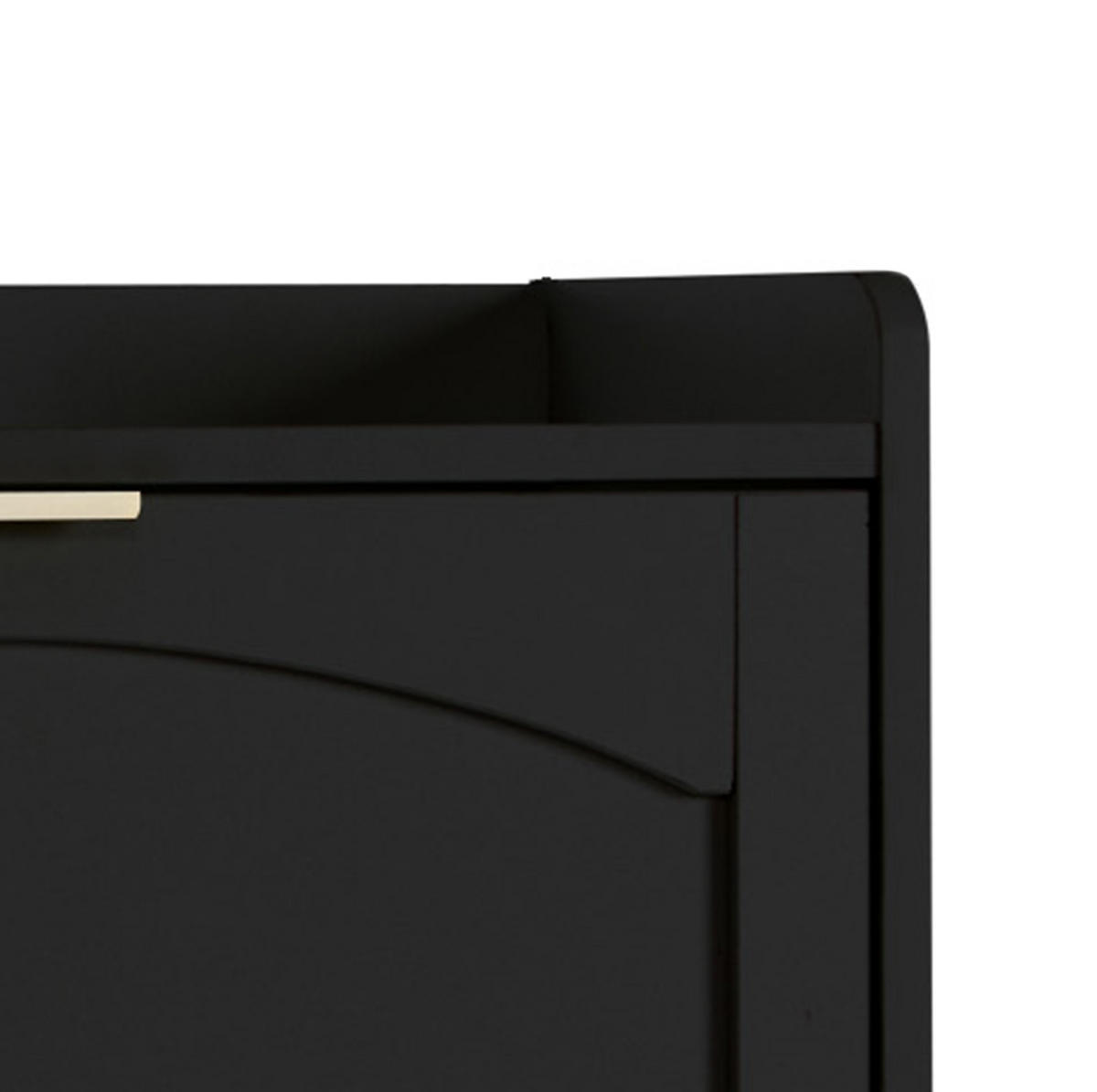 SCHUHSCHRANK mit 4 Klappenfächern 110 x 90 x 24 cm Schwarz - Schwarz, Holz (24/90/110cm) - Beauniv