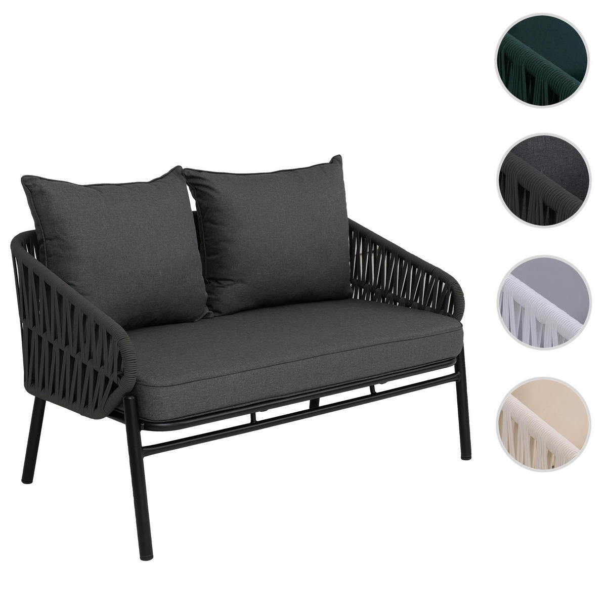 GARTENBANK Anthrazit - Anthrazit, Metall (116/83/65cm) - MCW