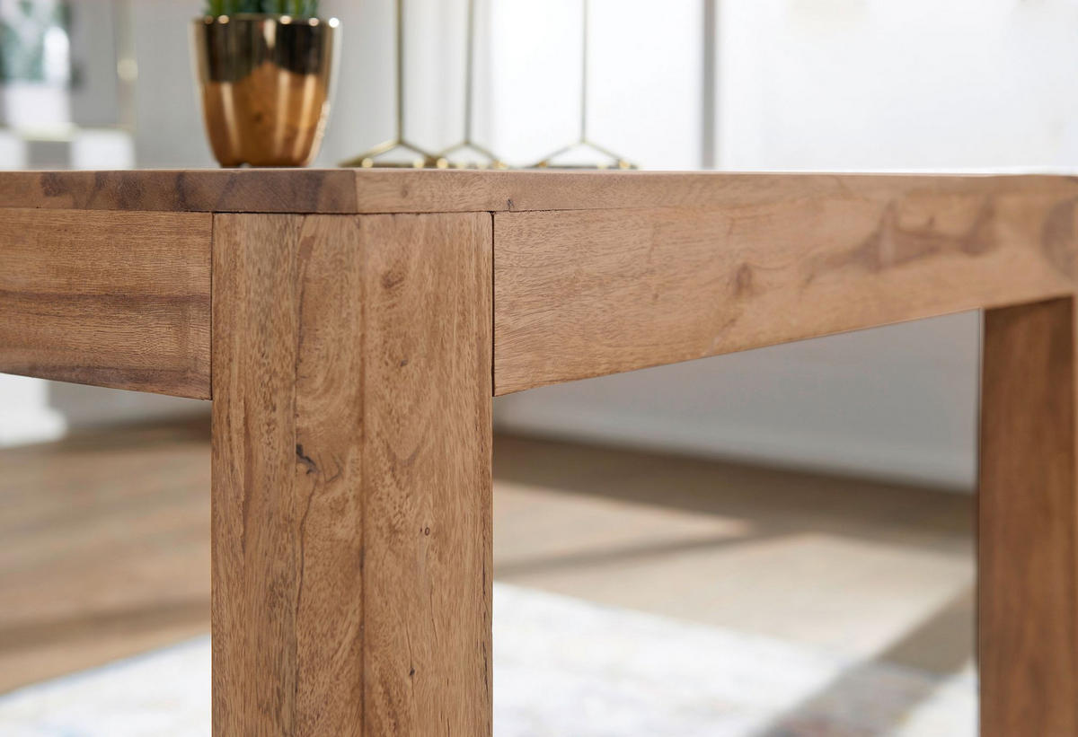 ESSTISCH Massivholz Rechteckig Zeitlos MUMBAI, Akazie 80x80x76 cm - Akaziefarben, Holz (80/80/76cm) - KADIMA DESIGN