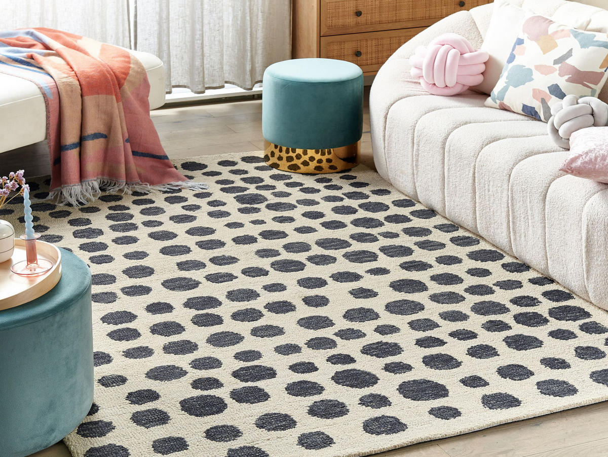 TEPPICH geflochten Havran 200/200 cm - Beige, Textil (200/200cm) - Beliani