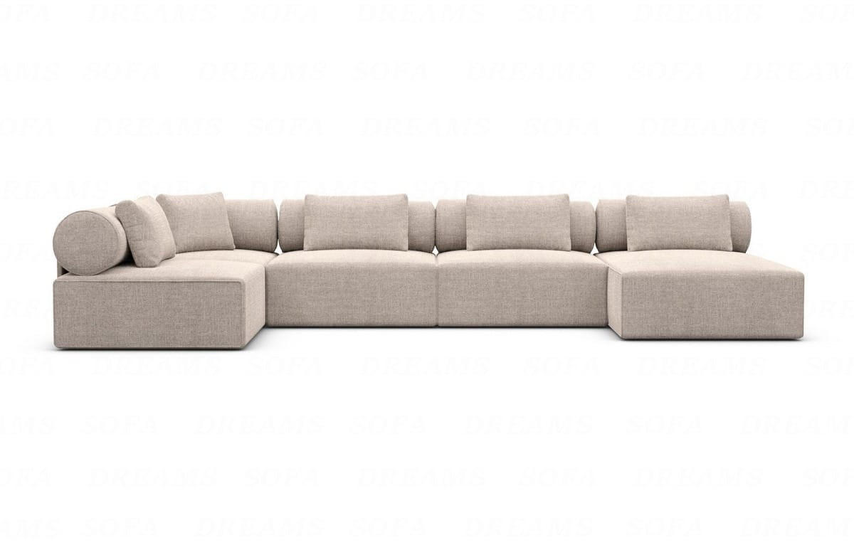 WOHNLANDSCHAFT Cipriani Beige Strukturstoff - Beige, Kunststoff (400/77/200cm)