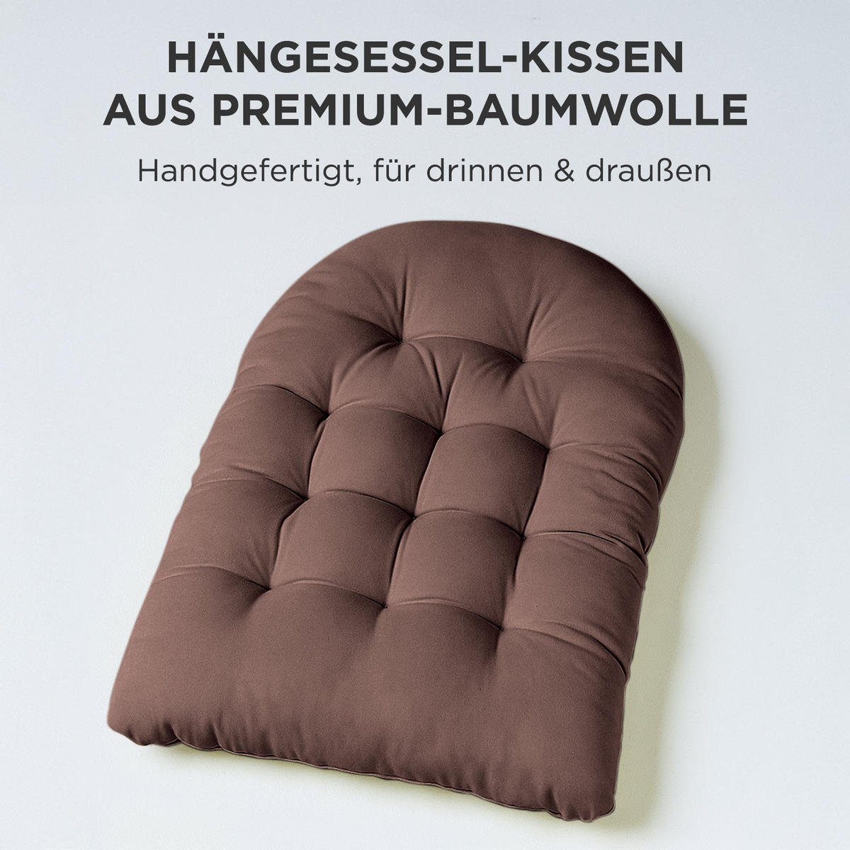 HÄNGESESSEL-KISSEN braun – halbrund, 80/120 cm - Braun, Textil (80/12/120cm) - Homescapes