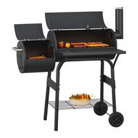 SMOKER-GRILL Arielli - Schwarz, Metall (110/115/64cm) - casa.pro
