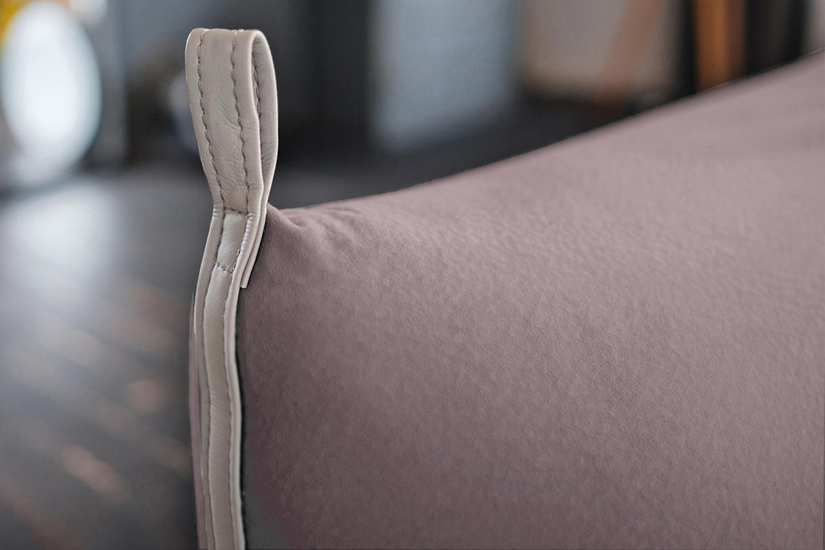 ECKSOFA CANE Violett Webstoff - Violett/Schwarz, Textil/Metall (310/210cm) - KAWOLA