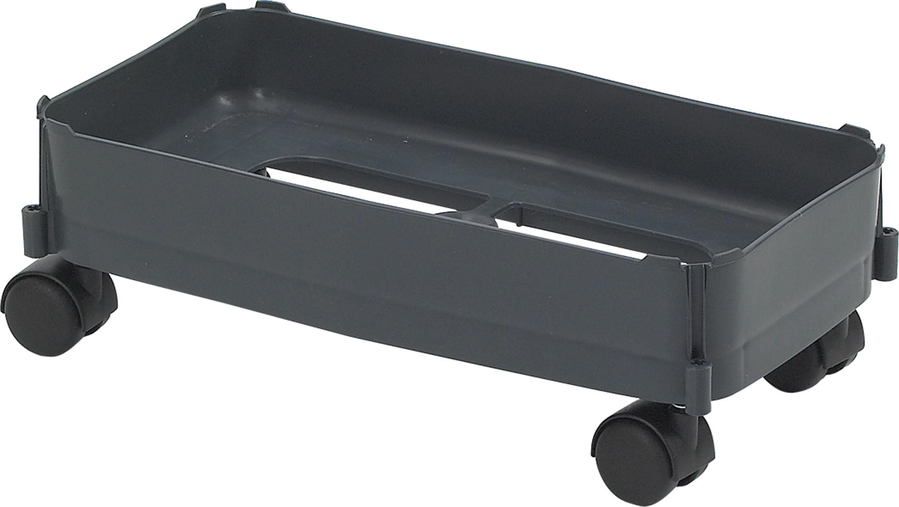 FAHRWAGEN Mehrzweck-Behälter 60 L dunkelgrau harte Rollen - für weiche Böden - Grau, Kunststoff (23.3/14.5/45.3cm) - GRAF