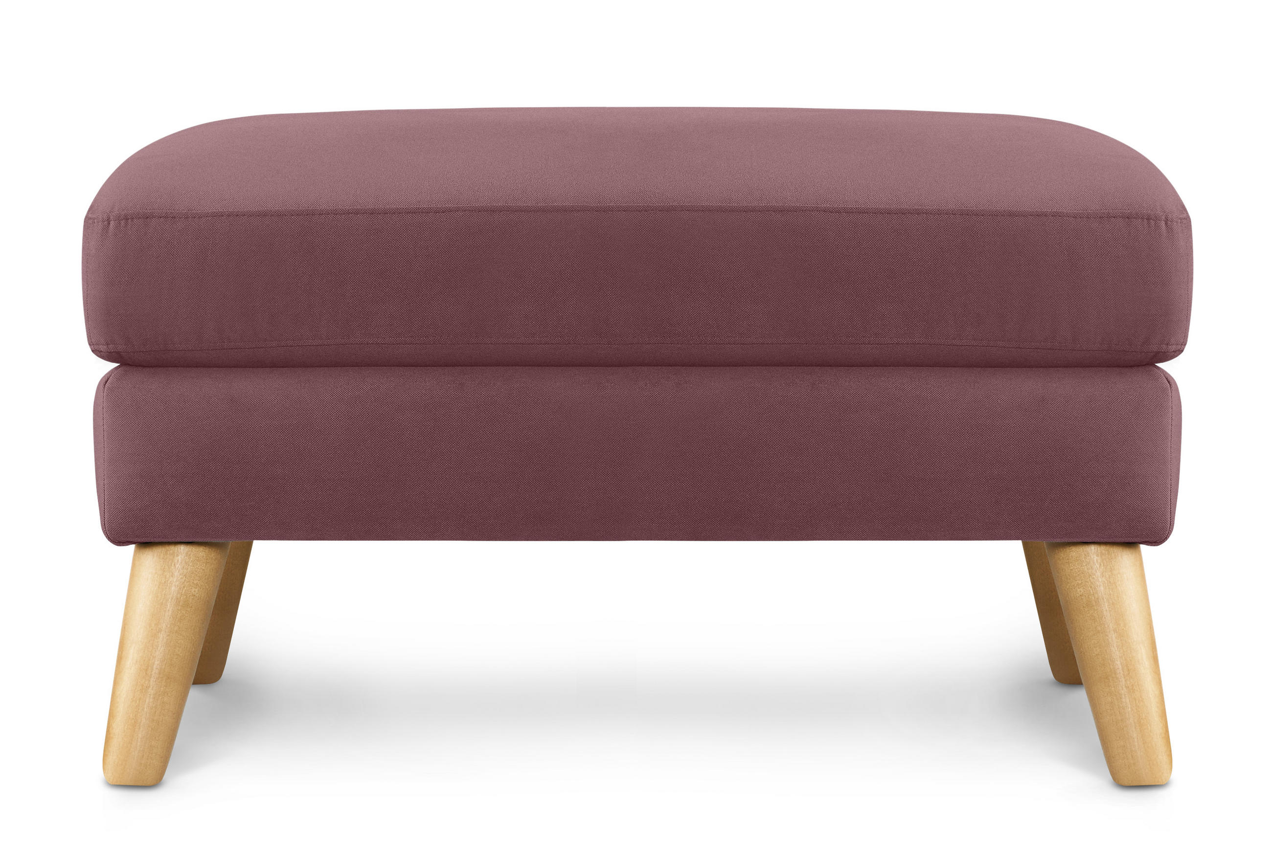 SITZHOCKER TAGIO Pouffe, rosa - Koralle/Braun, Buchenholz/Textil (65/46/80cm) - KONSIMO®
