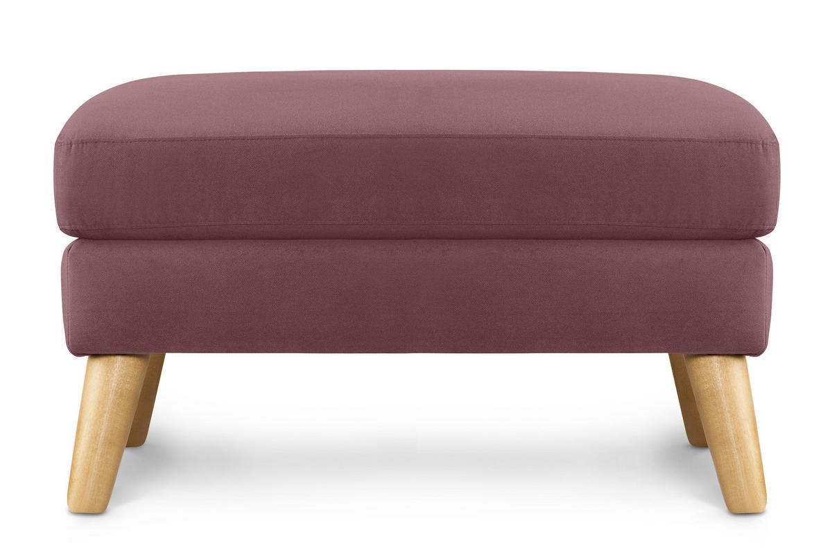 SITZHOCKER TAGIO Pouffe, rosa - Koralle/Braun, Buchenholz/Textil (65/46/80cm) - KONSIMO®