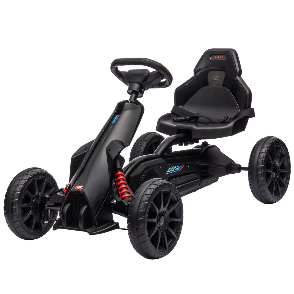 GO-KART DE-06147 mit verstellbarem Sitz und Handbremse Schwarz - Schwarz, Kunststoff/Metall (100/58/58.5cm) - ComfortXL