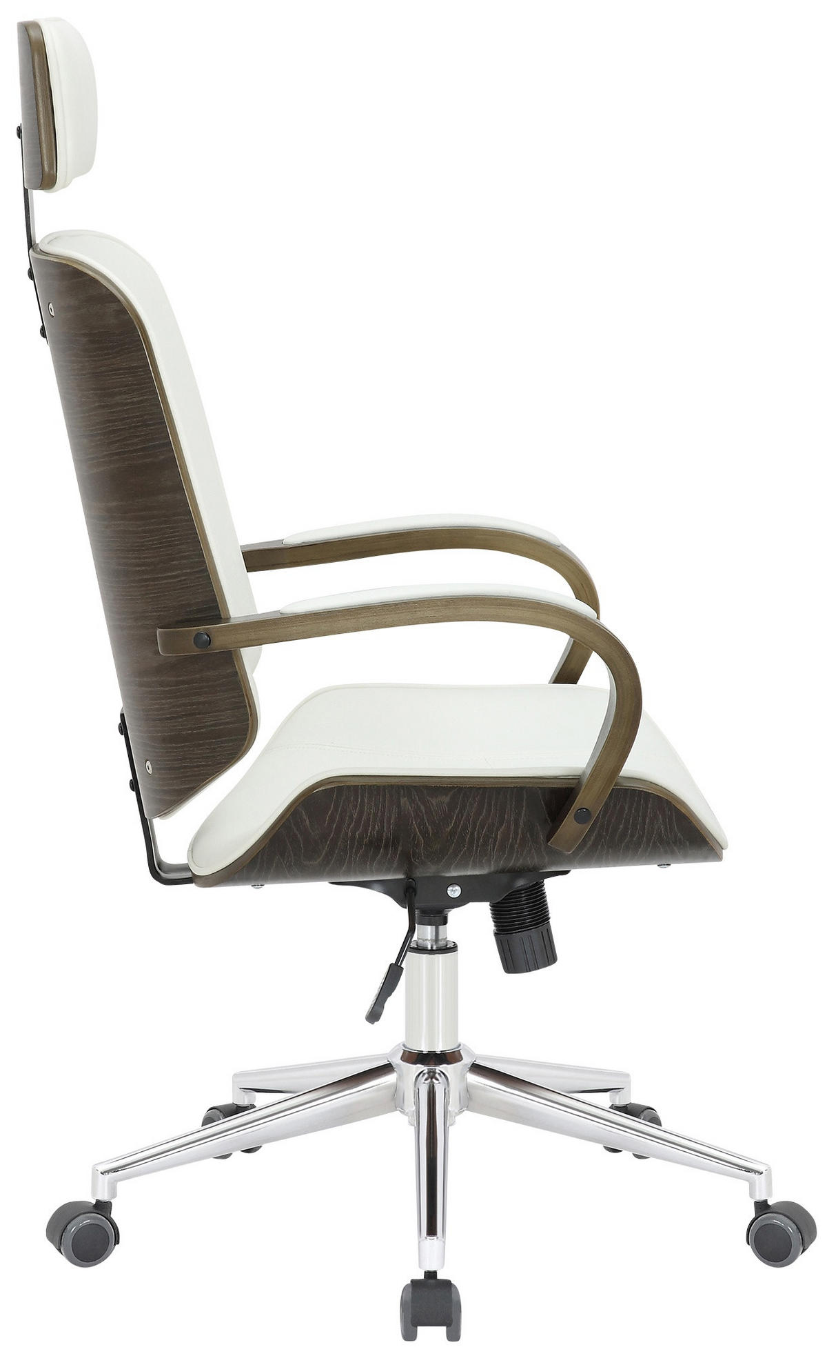 DREHSTUHL Lederlook Weiß/Grau - Weiß/Grau, Textil/Metall (70/118/70cm) - CLP
