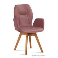 ARMLEHNSTUHL drehbar (8er-Set) Draia 58x92x60 Eiche geölt/Rosewood - Eichefarben/Dunkelrosa, Kunststoff (60/92/58cm) - 58aufmkessel