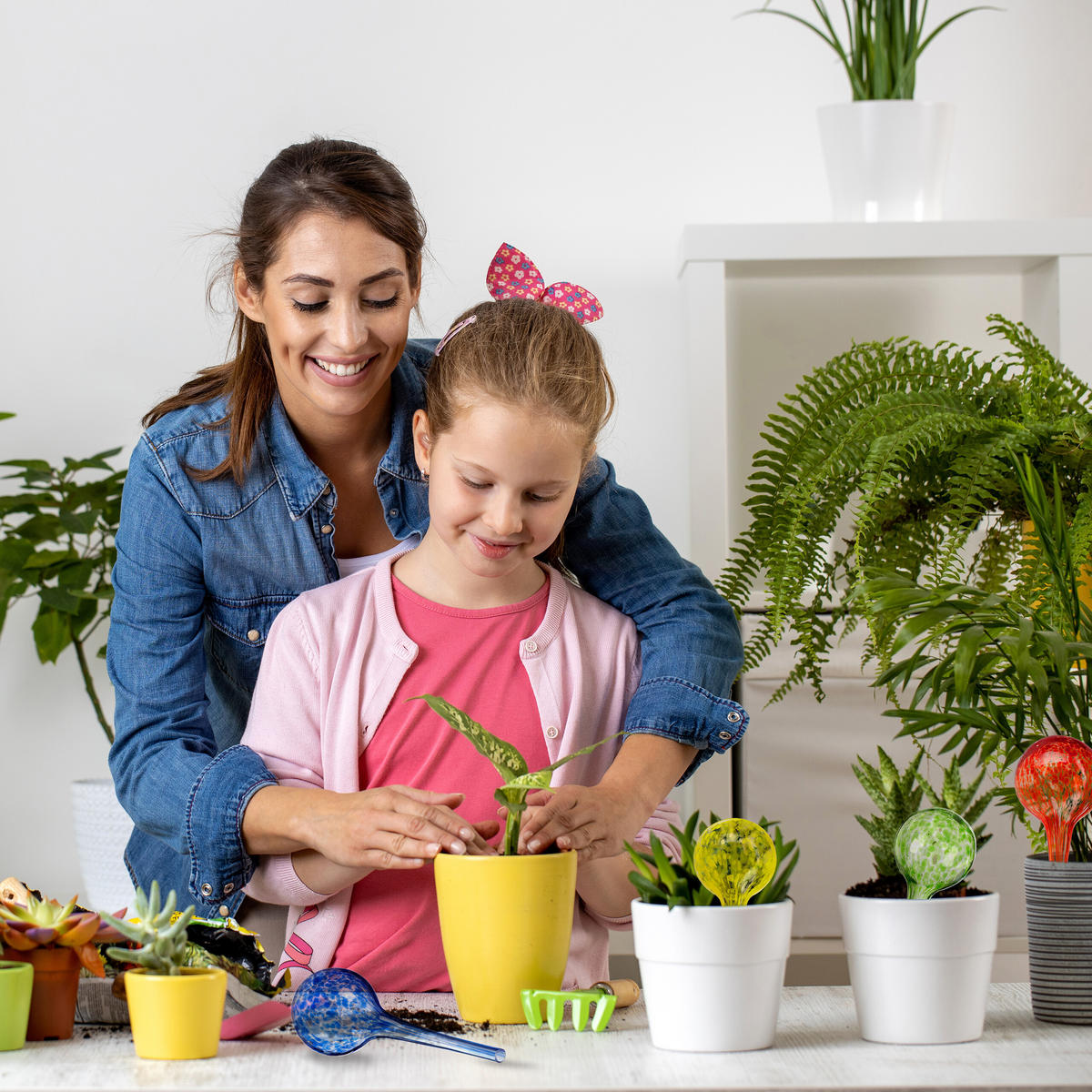 4xBEWÄSSERUNGSKUGEL - Multicolor, Glas (6/15/6cm) - Relaxdays