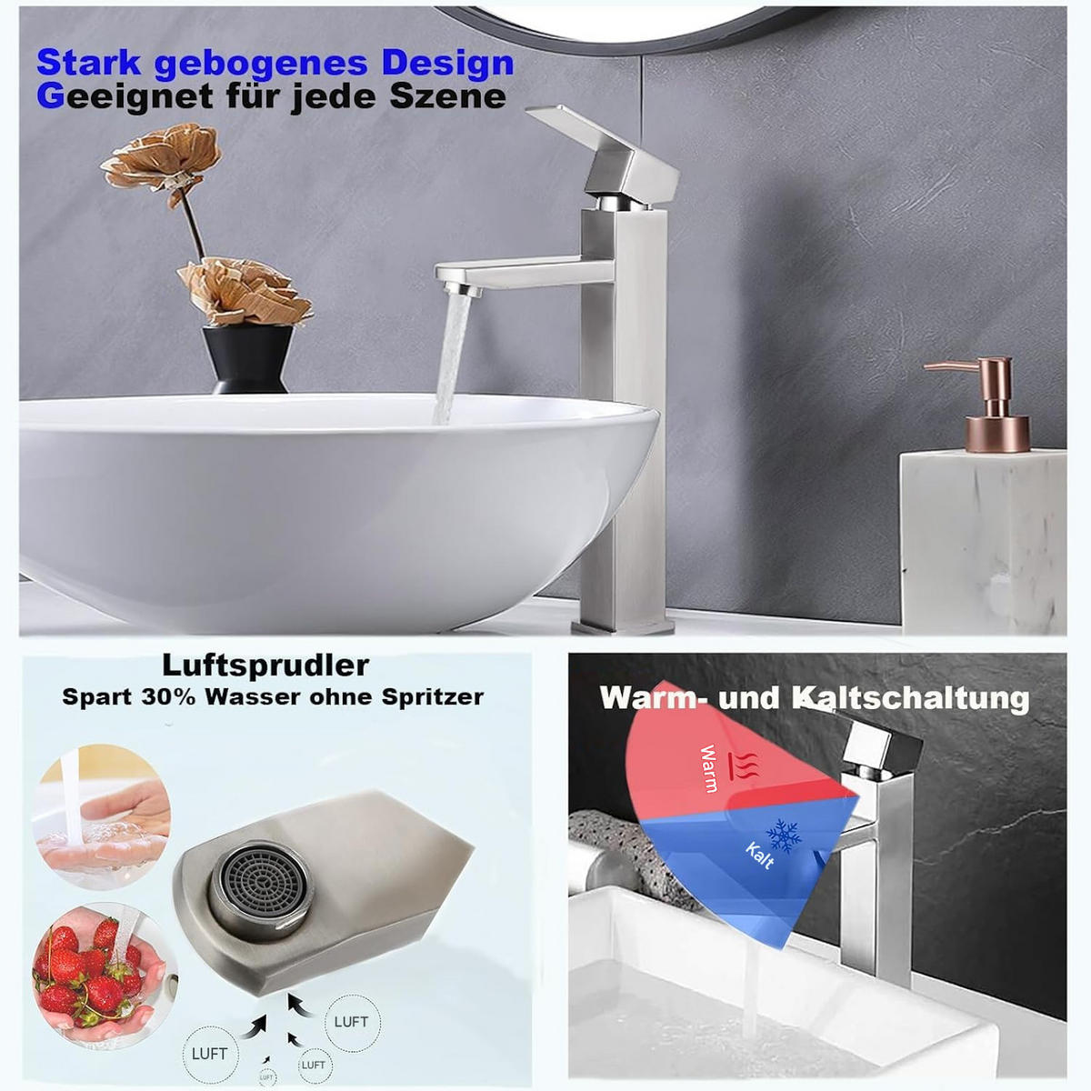 BADEZIMMERARMATUR , 29*5cm, silber. - Silberfarben, Metall (25/7/19cm) - Vallsero