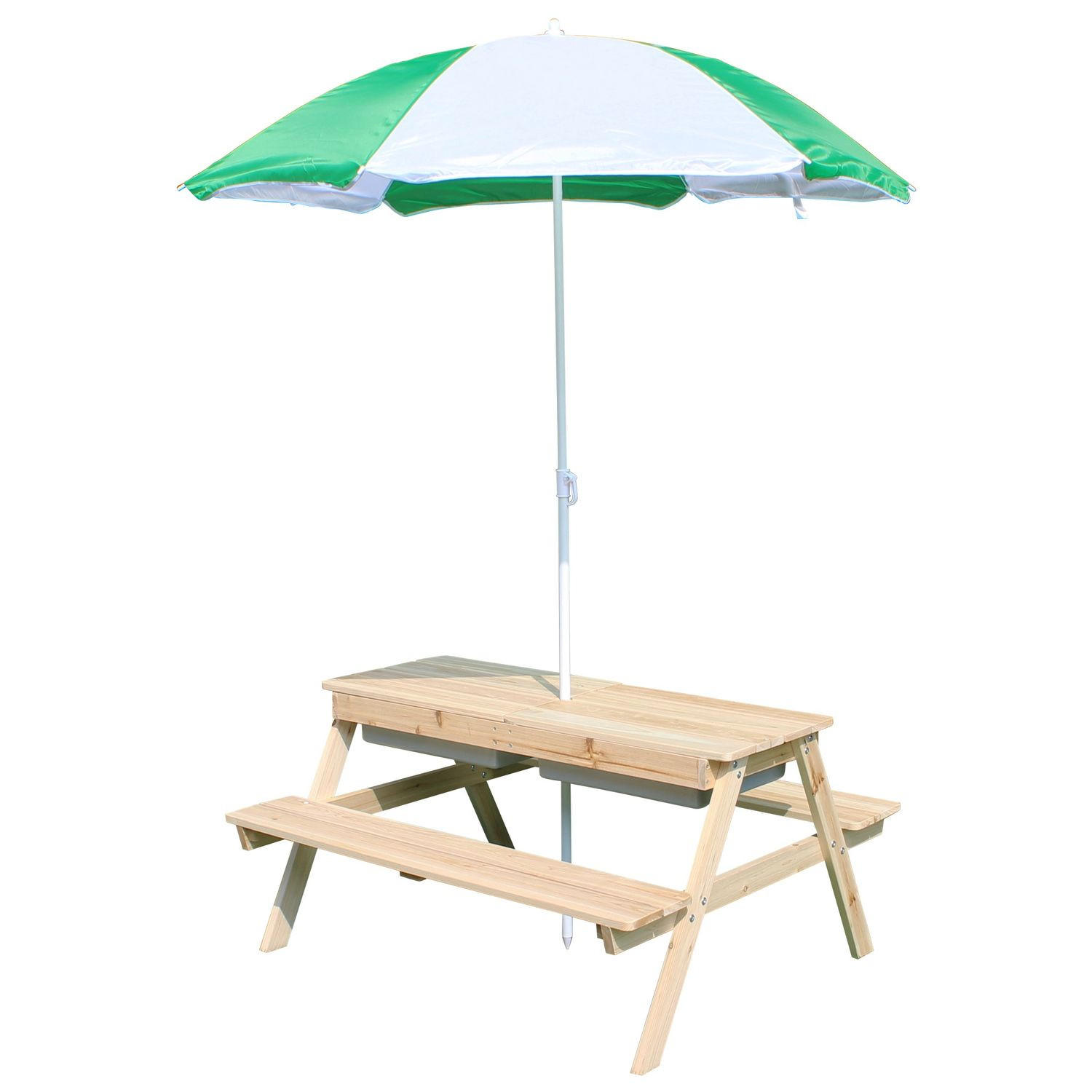KINDERSITZGRUPPE EDI Holz mit Sonnenschirm - Naturfarben, Holz - Coemo