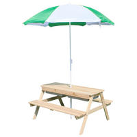 KINDERSITZGRUPPE EDI Holz mit Sonnenschirm - Naturfarben, Holz - Coemo