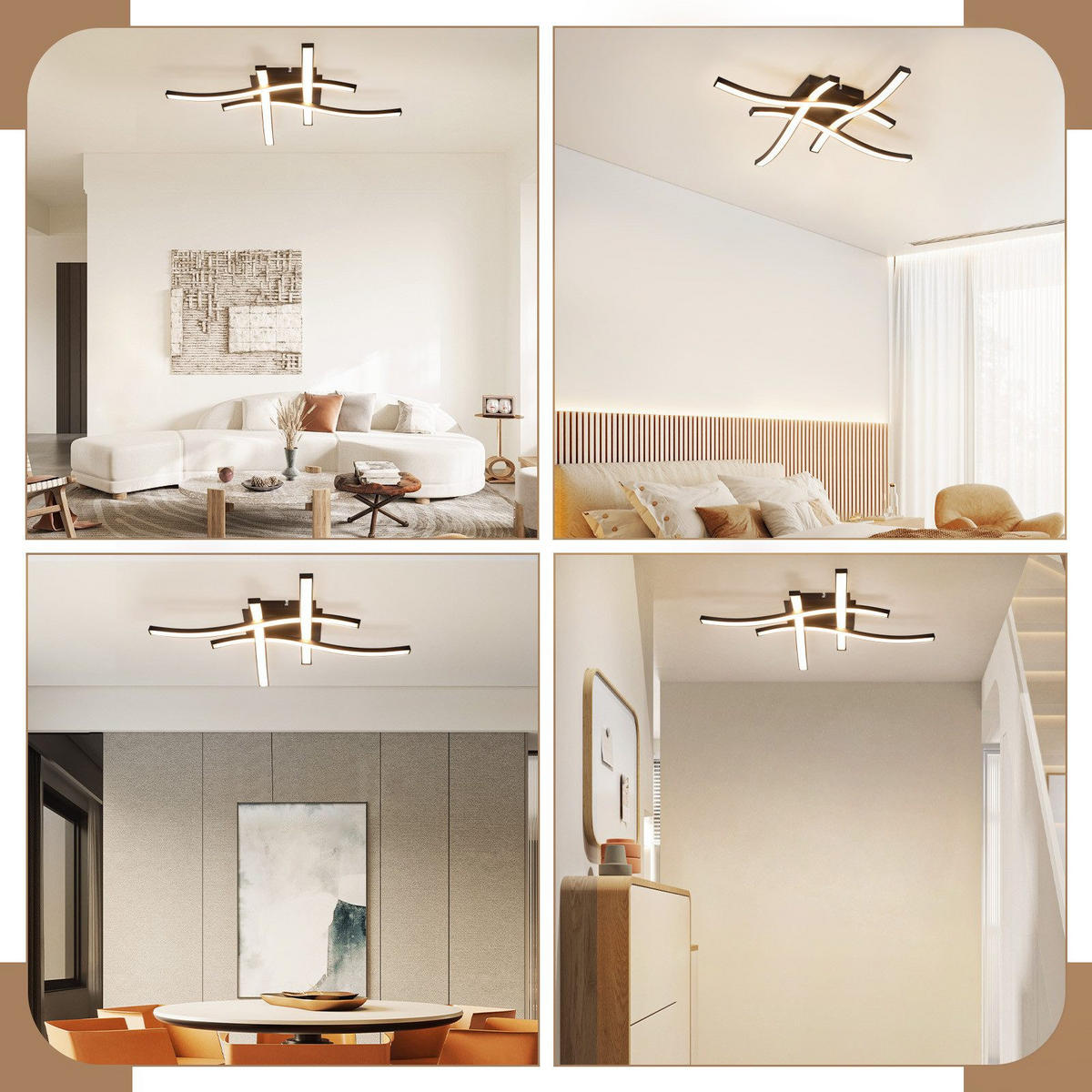 LED-DECKENLEUCHTE Fulbright 42.5/42.5/7 cm - Schwarz, Metall (42.5/42.5/7cm) - Nettlife