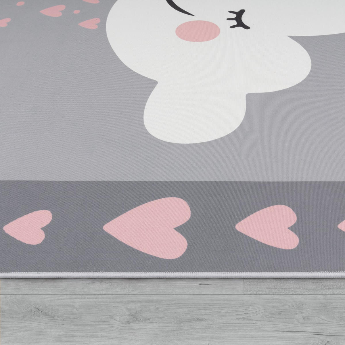 KINDERTEPPICH Herzen-Wolke Kinderzimmer schmutzabweisend Pink Rechteckig 140x200 - Rosa, Textil (140/200cm) - KADIMA DESIGN