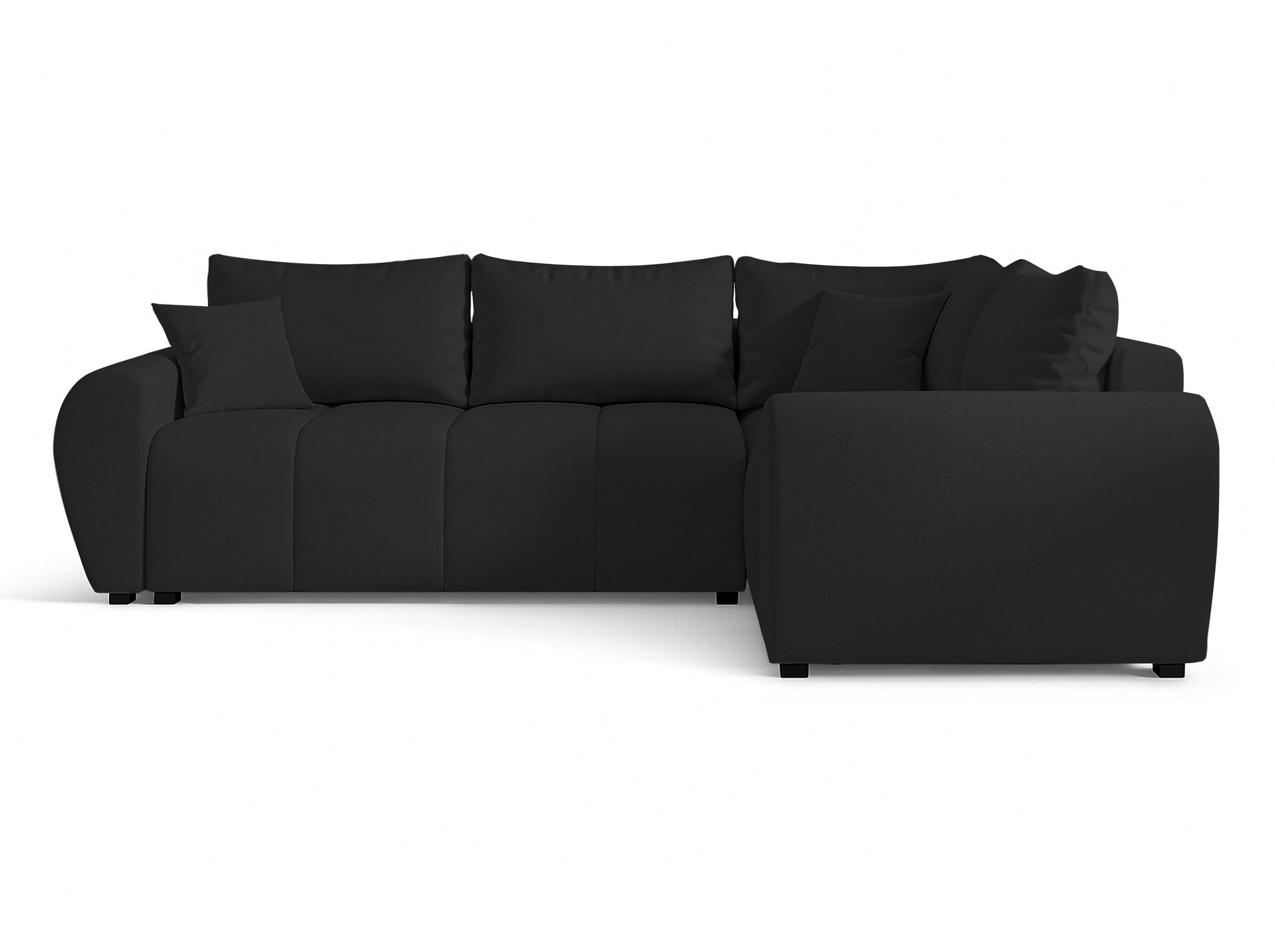 ECKSOFA L Form Malatya MAX Schwarz 246/145/82 cm stilvolle mit Schlaffunktion R - Schwarz, Kunststoff/Textil (235/175cm) - AX Living
