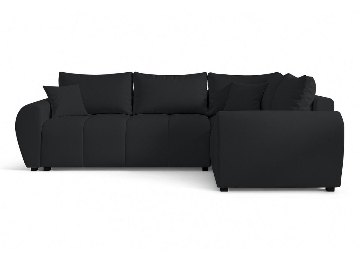 ECKSOFA L Form Malatya MAX Schwarz 246/145/82 cm stilvolle mit Schlaffunktion R - Schwarz, Kunststoff/Textil (235/175cm) - AX Living