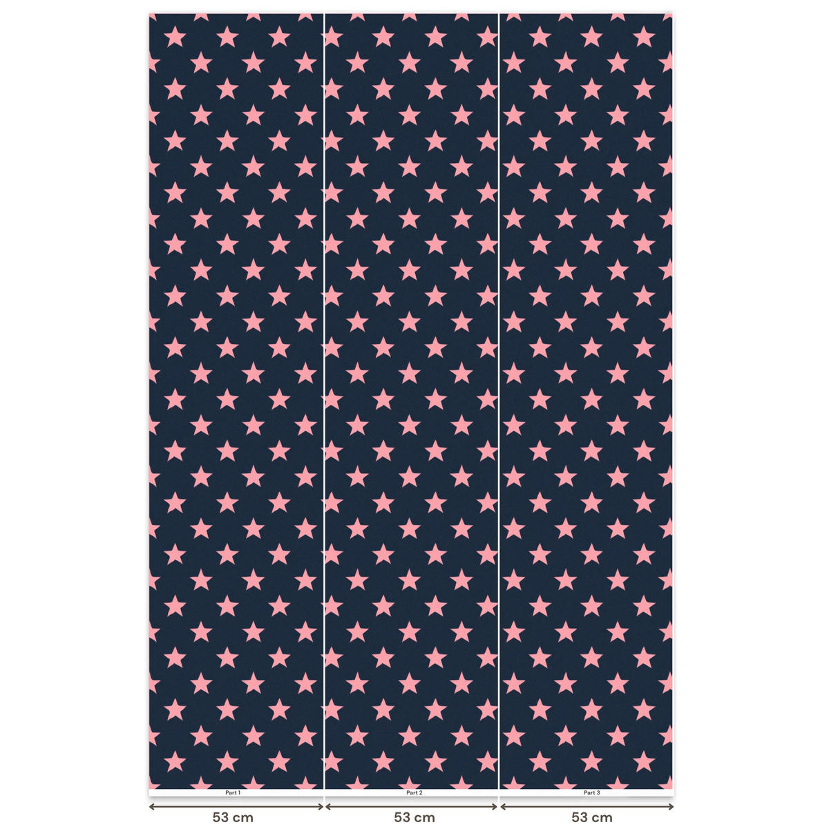 KINDERTAPETE - Muster - Sterne - Rosa - 160x240 cm - Anthrazit, Papier (160/240cm) - OnlyWow