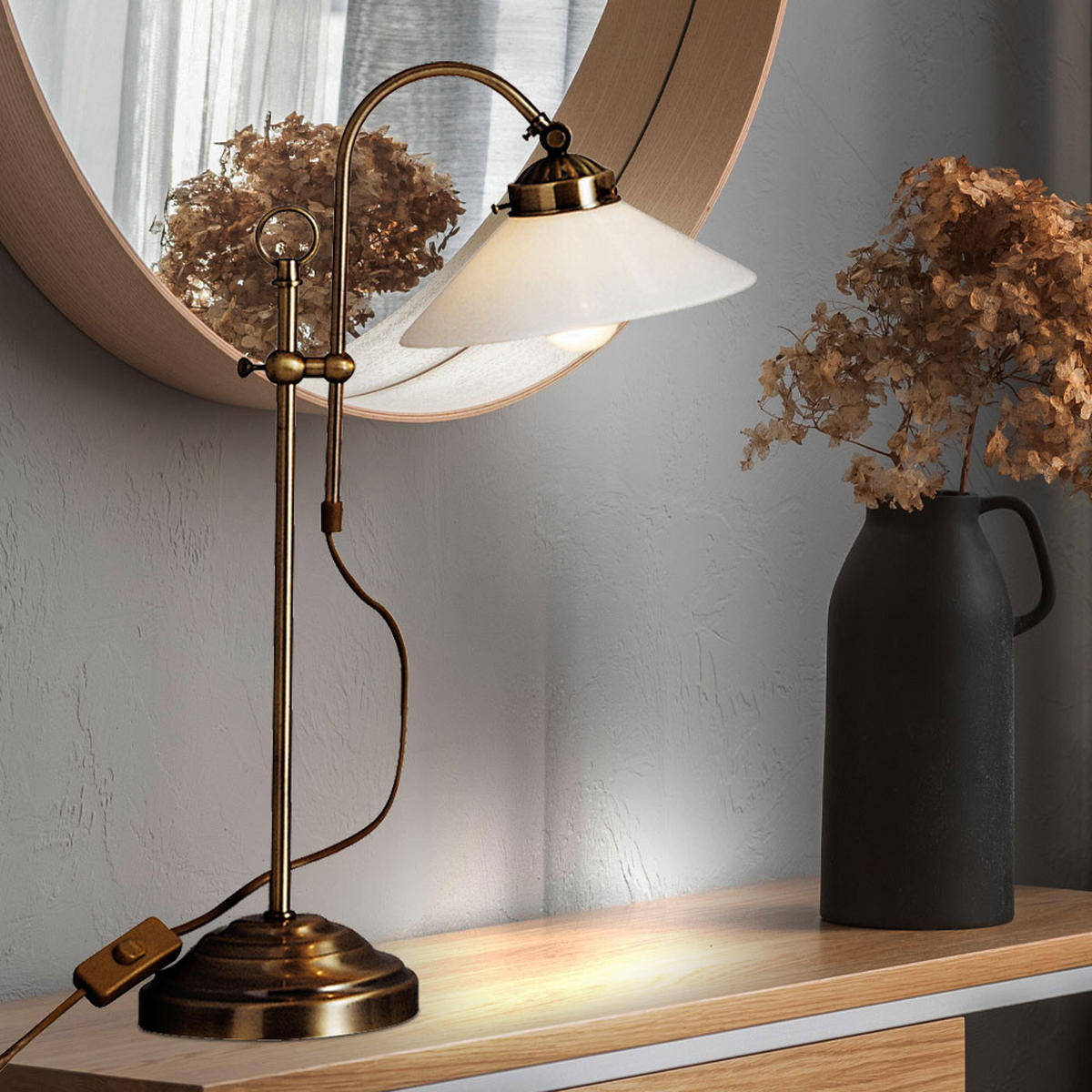 LED TISCHLEUCHTE Landlife Messing - Messingfarben, Glas (33/19.5/54cm) - Globo Lighting