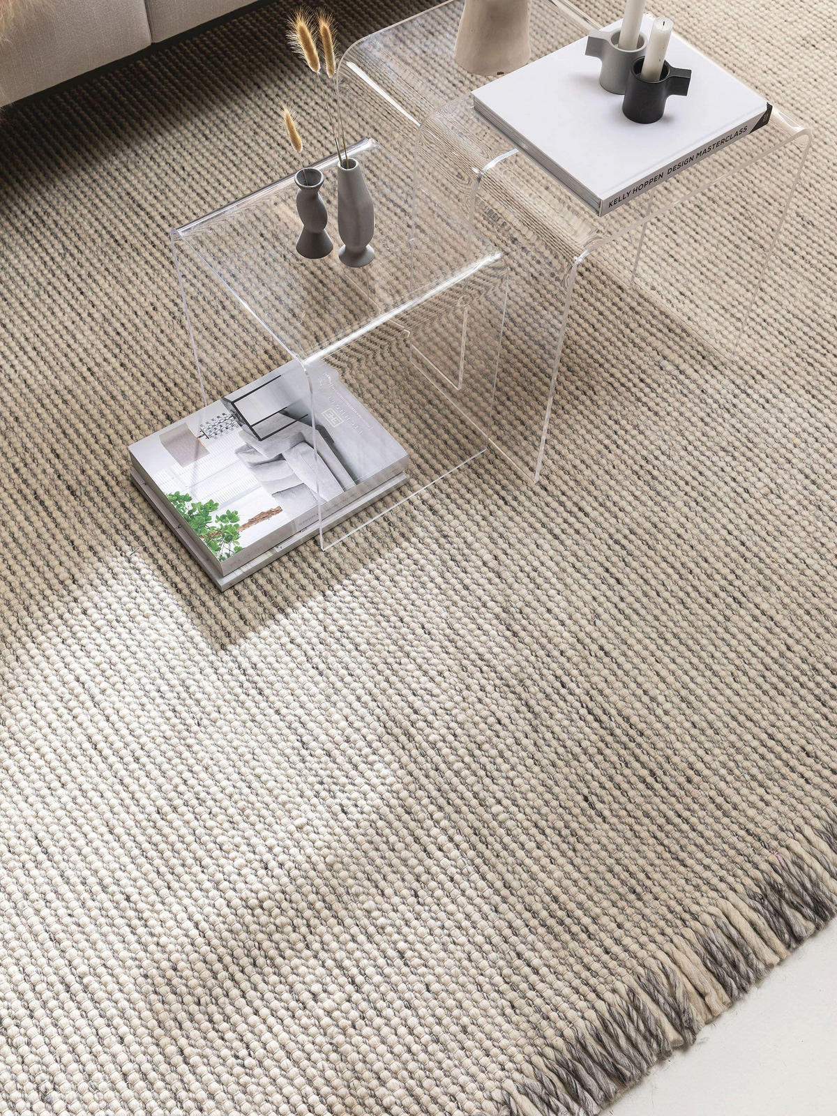 WOLLTEPPICH Mary Ivory Hellgrau 160x230 cm - Creme, Textil (160/230cm) - benuta Pure
