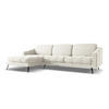 ECKSOFA Links Samt Stoff Beige - Beige/Creme, Textil/Metall (160/264cm) - Makamii