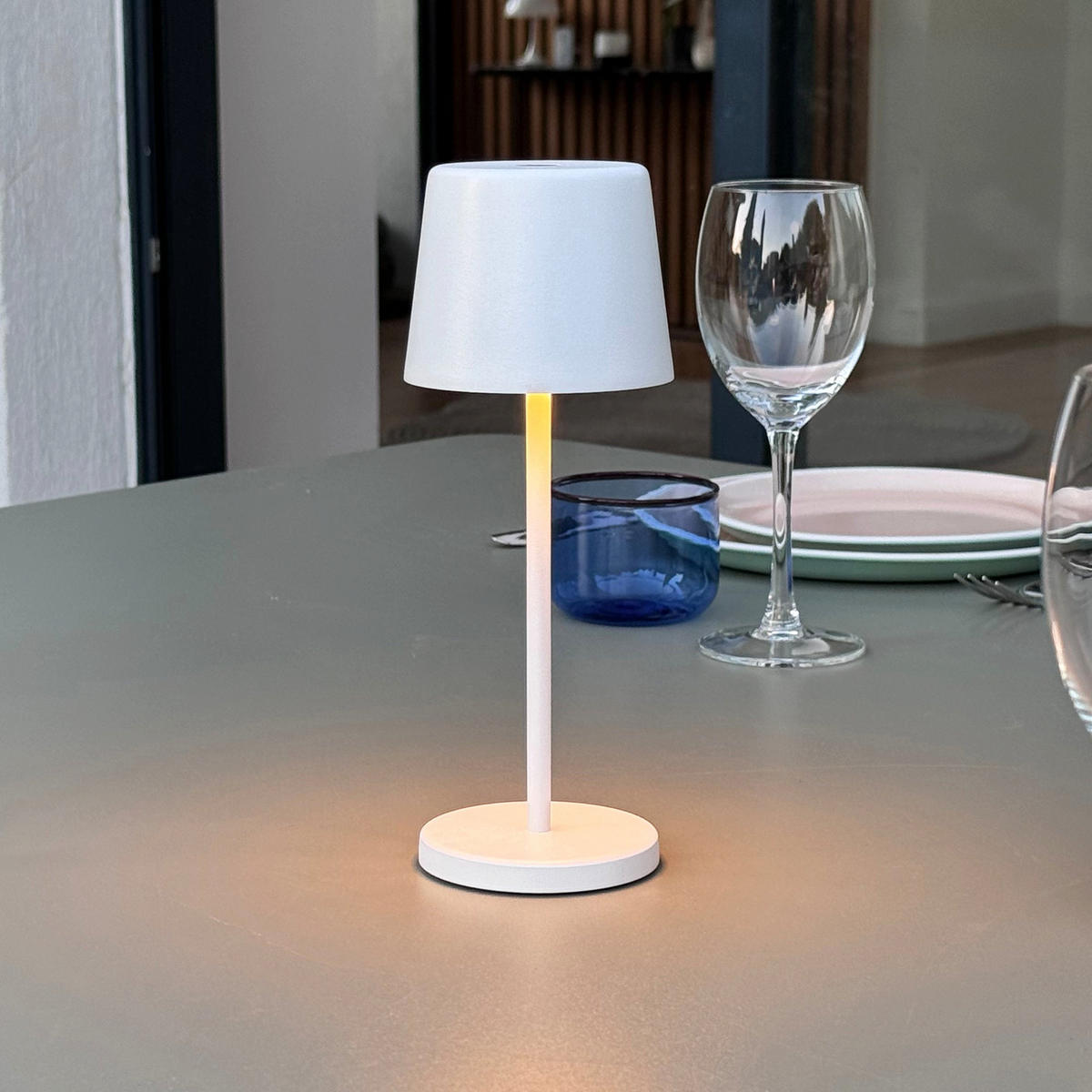 MINI-TISCHLAMPE KELLY MINI weiß - Weiß, Metall (8.2/8.2/22cm) - Lumisky