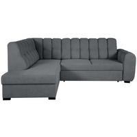 ECKSCHLAFSOFA Zoja links dunkelgrau - Dunkelgrau/Schwarz, Textil (261/193cm) - Beautysofa