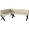 ECKBANK TONI_X - Creme, Leder (142/196cm) - Meblini