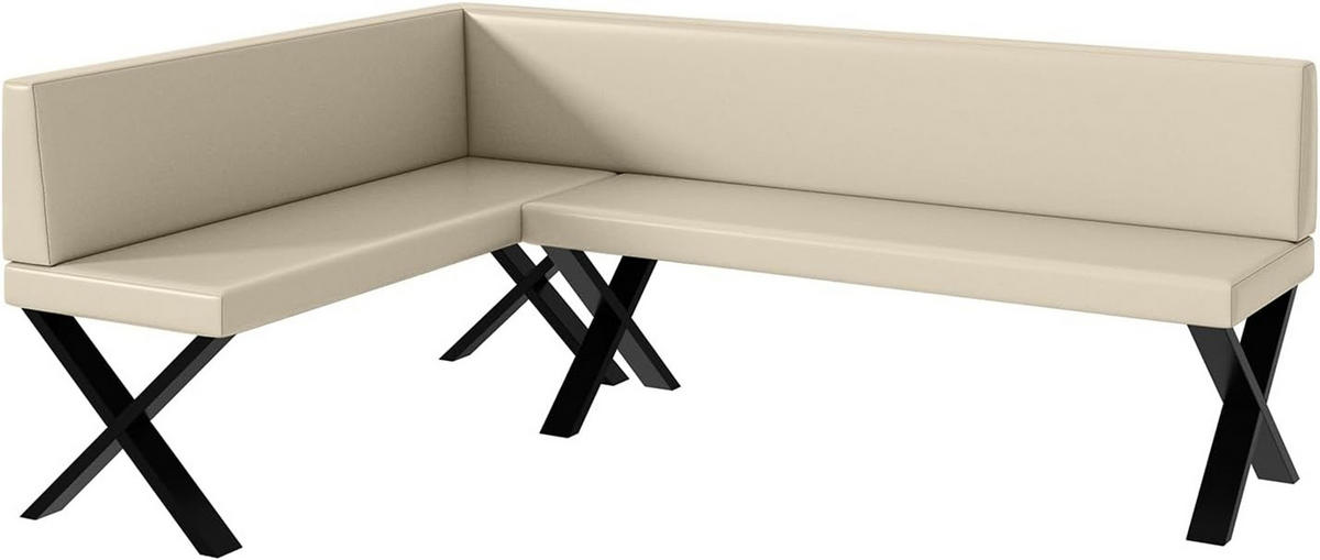 ECKBANK TONI_X - Creme, Leder (142/196cm) - Meblini
