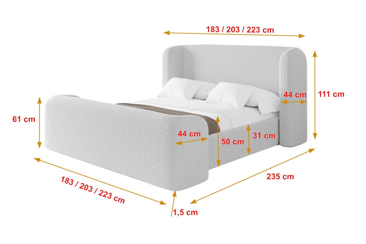 POLSTERBETT mit Bettkasten, Fußteil und Lattenrost, Boxbett ohne Matratze - ESTI-Z 160x200 Hellgrau - Silberfarben, Holzwerkstoff/Textil (160/200cm) - ALTDECOR