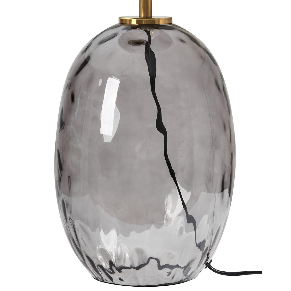 TISCHLEUCHTE Grau/Transparent Bonelli - Transparent/Grau, Glas (32/32/47cm) - Beliani