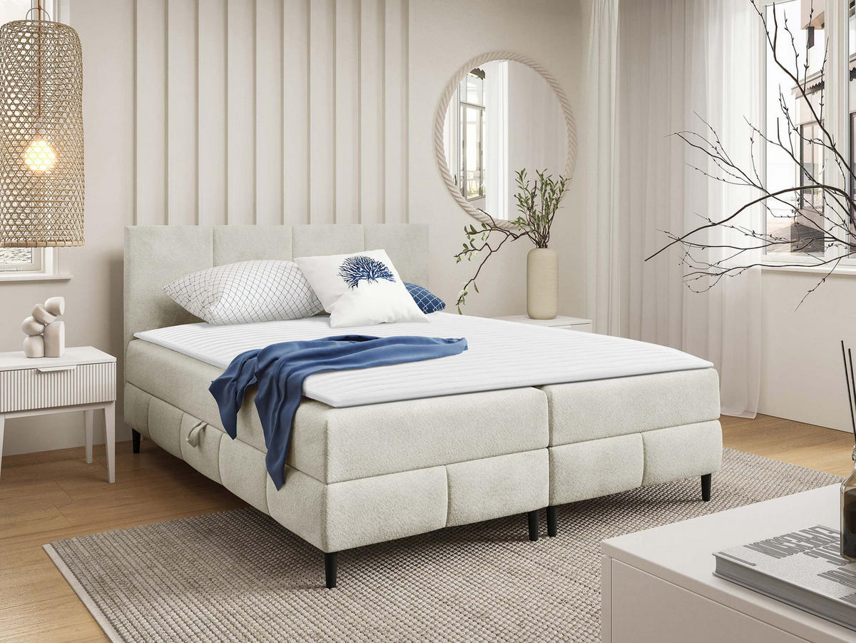 BOXBETT Box Best 2 - Creme/Schwarz, Holz/Holzwerkstoff (160/200cm) - MIRJAN24