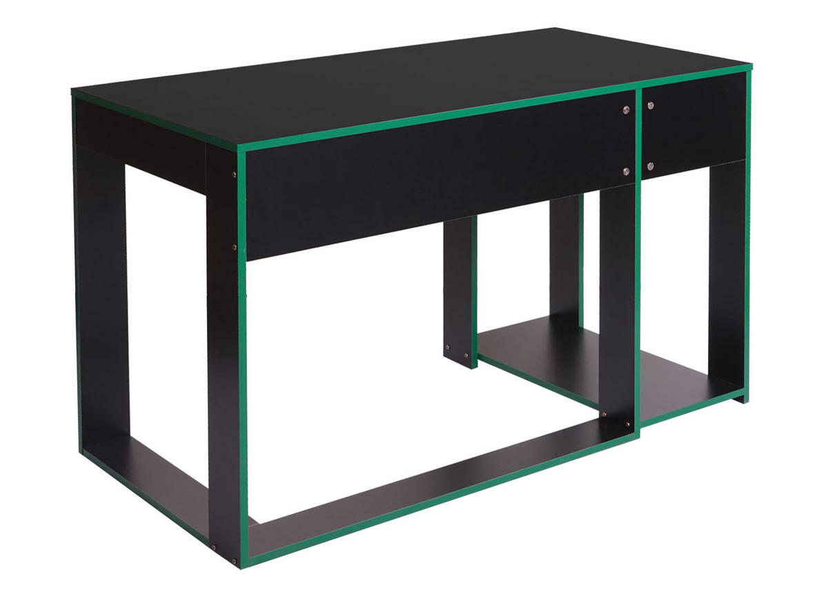 SCHREIBTISCH rechteck Schwarz, Grün - Schwarz/Grün, Holzwerkstoff (60/120/76cm) - MCW