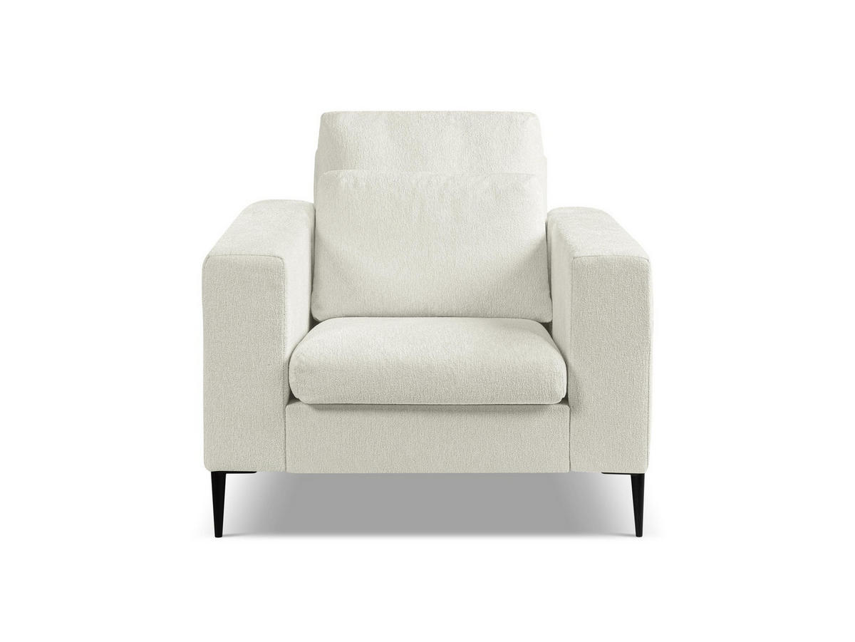 SESSEL Chenille Stoff Beige - Hellbraun/Schwarz, Holzwerkstoff/Textil (93/88/105cm) - Makamii