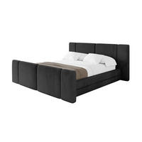 POLSTERBETT mit Bettkasten, Fußteil und Lattenrost, Bett mit Matratze H3/H4 - TEVO-Z 180x200 Schwarz - Schwarz, Holzwerkstoff/Textil (180/200cm) - ALTDECOR