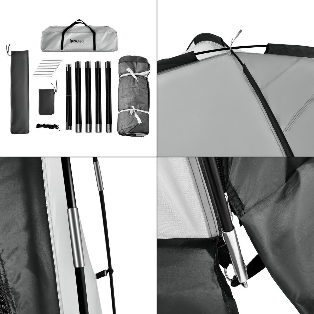 PAVILLON Grästorp - Dunkelgrau/Hellgrau, Textil (345/247/345cm) - pro.tec