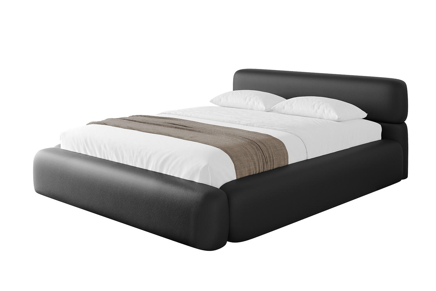 POLSTERBETT mit Bettkasten und Lattenrost, Bett mit Matratze H3/H4 - ENORA-V1 120x200 Schwarz Kunstleder - Schwarz Hochglanz, Holzwerkstoff/Textil (120/200cm) - ALTDECOR