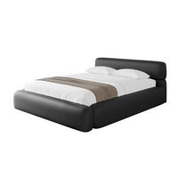 POLSTERBETT mit Bettkasten und Lattenrost, Bett mit Matratze H3/H4 - ENORA-V1 120x200 Schwarz Kunstleder - Schwarz Hochglanz, Holzwerkstoff/Textil (120/200cm) - ALTDECOR