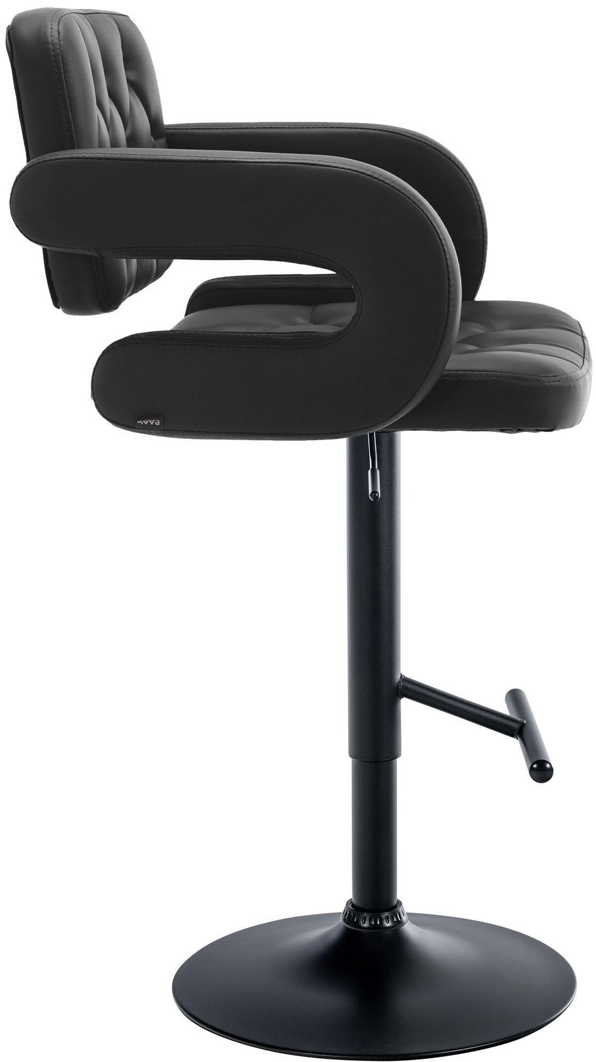 BARHOCKER Lederlook schwarz - Schwarz, Textil/Metall (62/103/55cm) - CLP