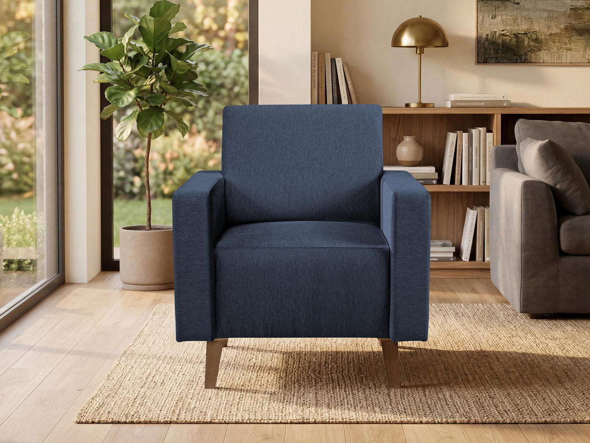 SESSEL Oviedo - Blau, Holz/Kunststoff (75/80/75cm) - MIRJAN24