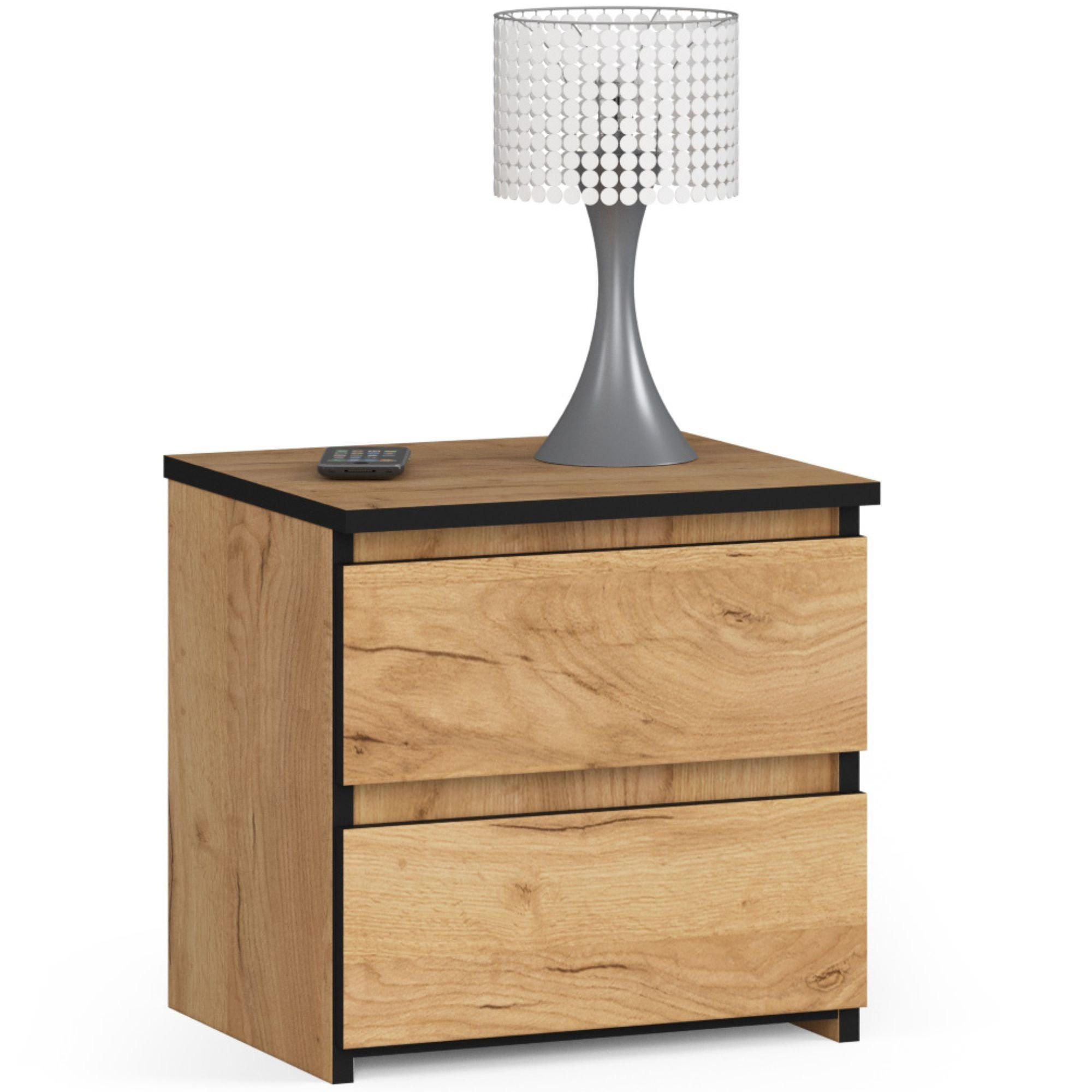 NACHTSCHRANK CL2, Craft, 40x35x40 cm - Nickelfarben, Holz (40/40/35cm) - Milordbikes