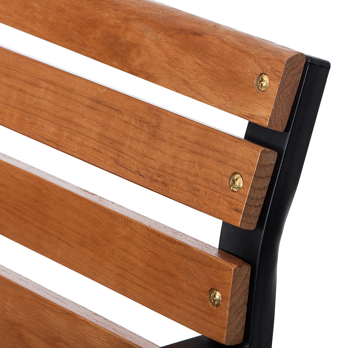 GARTENBANK - Massivholz - Schwarz/Braun, Holz/Metall (122/80/63cm) - home24