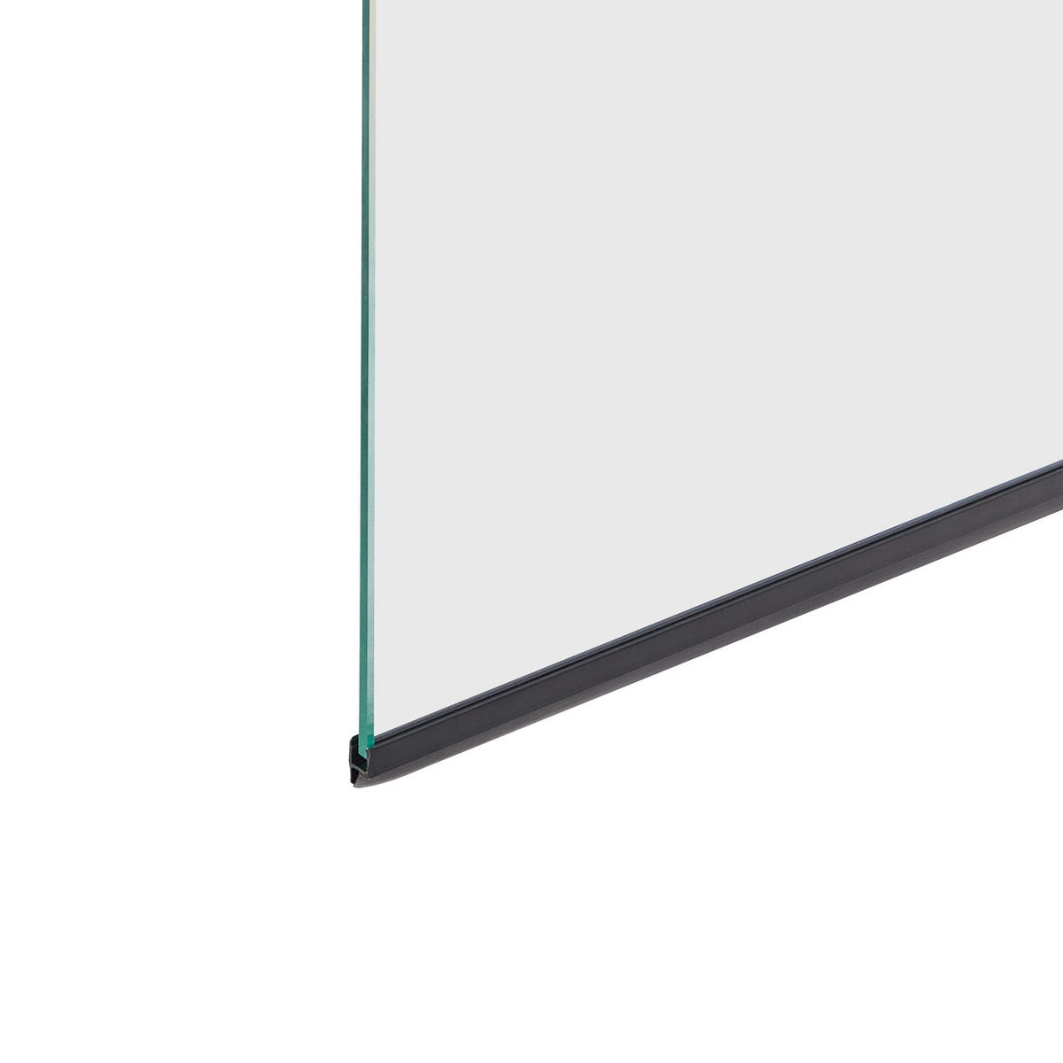 NÁSTAVEC NA VANU 140/80 cm Černý Lapan - průhledná, sklo (80/140cm) - Beliani