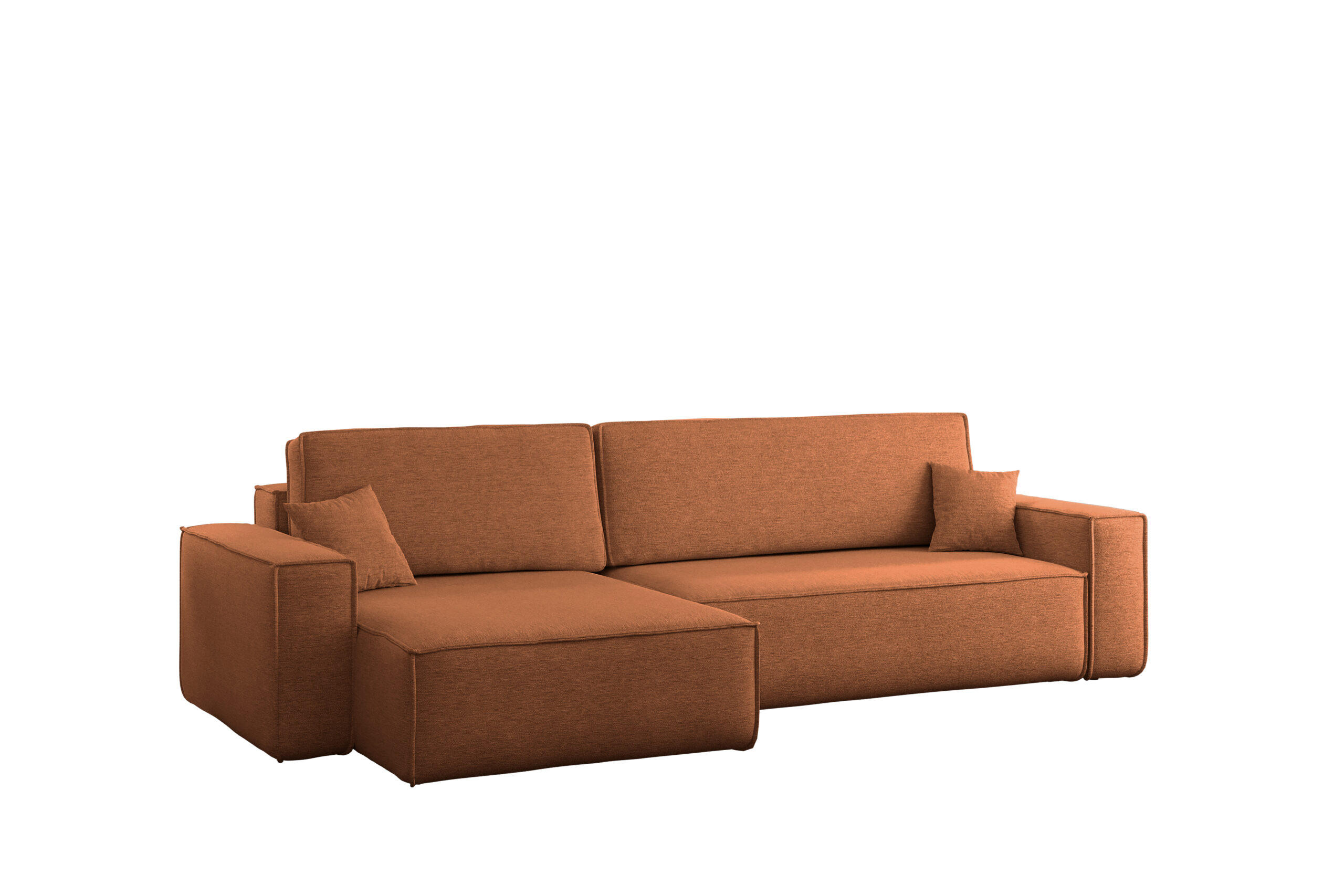 ECKSOFA Mit Schlaffunktion Und Bettkasten, Eckcouch Best XL Stoff Verita Kupfer Links - Kupferfarben, Holz (145/274cm) - Kaiser Möbel