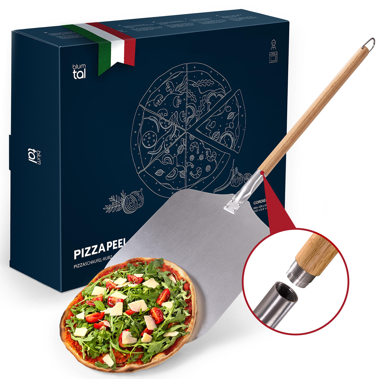 Blumtal Pizzaschieber Edelstahl 30.5x1x30.5 cm
