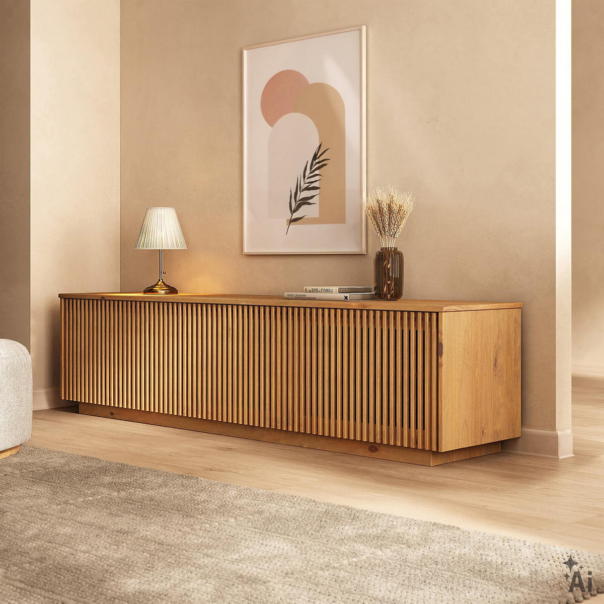 LOWBOARD OLE Eiche - Eichefarben, Holz (175/37/38cm) - IDIMEX